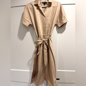 Brooks Brothers beige belted dress